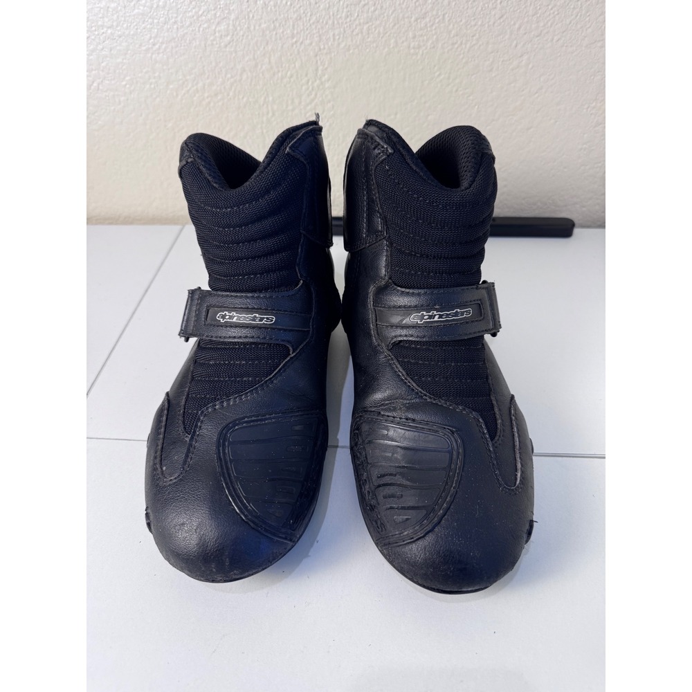 Alpinestars SMX-1 R Short Motorcycle Riding Boots Mens 8 Black Vented Leather